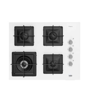 Beko BOCD K 6510 EWB Wok Gözlü Beyaz Cam Ankastre Ocak